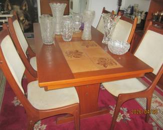 MCM Teak Wood Dining Table w/6 Chairs