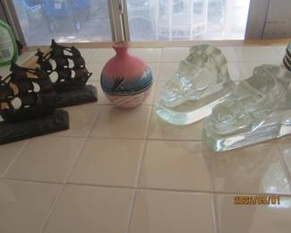 Bookends and Indian Pottery