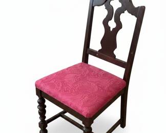 Red Faux Leather Parsons Dining Chair fourth image