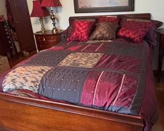 Cherry Wood Sleigh Bed Frame