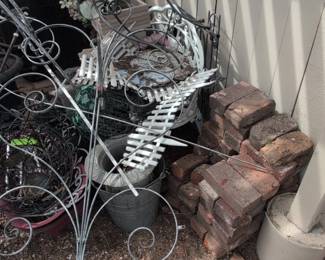 Wrought Iron Garden Bistro Set with Glass Top Table