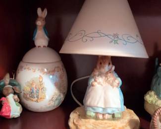 Beatrix Potter Mrs. Rabbit and Babies Ceramic Lamp