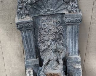 Fountain Wall Plaque with Angel and Floral Motif
