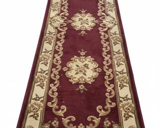 Traditional Burgundy Aubusson Runner Rug