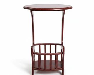 Art Nouveau Mahogany Finish Magazine Rack Side Table