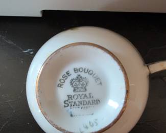 Royal Standard Rose Bouquet Teapot and Two Cups with Saucers second image