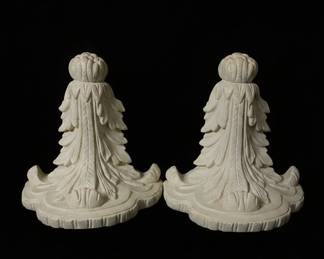 Pair of Neoclassical Style Plaster Wall Appliques