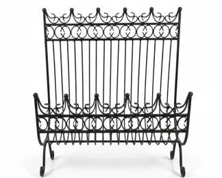 Vintage Wrought Iron Magazine Rack and Sunburst Bowl second image