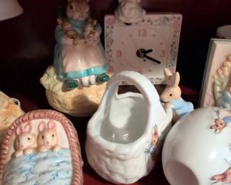 Beatrix Potter Ceramic Figurines and Clock Collection