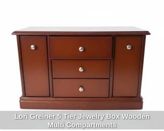 Lori Greiner Tier Jewelry Box Wooden Multi Compartments