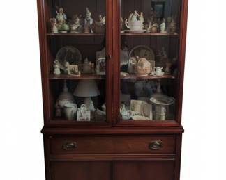 Vintage Mahogany China Cabinet with Glass Doors