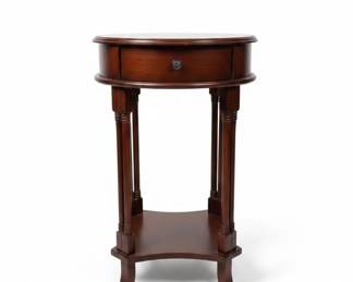Bombay Company Mahogany Round Pedestal Side Table with Drawer