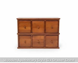 Wooden Apothecary Style SixDrawer Chest