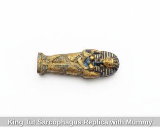 King Tut Sarcophagus Replica with Mummy