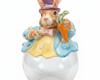 Fitz and Floyd Toulouse Rabbit Cookie Jar