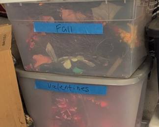 Storage Totes with Seasonal Labels