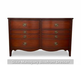 Dixie Mahogany Bowfront Dresser