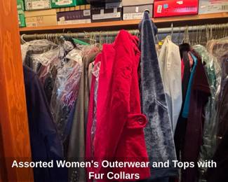 Assorted Womens Outerwear and Tops with Fur Collars third image