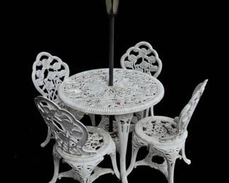 Vintage Cast Aluminum Rose Garden Patio Set