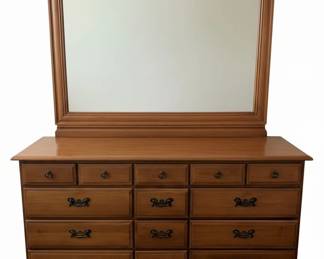 Meredith Drawer Maple Dresser with Mirror