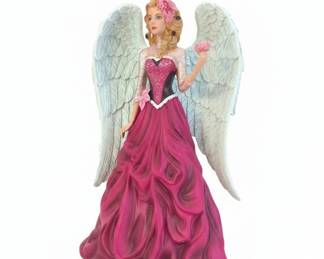 Fairy Angel Figurine with Pink Flowers by Nene Thomas
