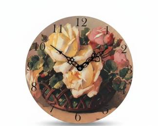 Floral Basket Wall Clock