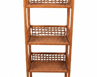 Wicker Tiered Shelf Unit