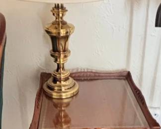 Brass Table Lamp with Cream Shade