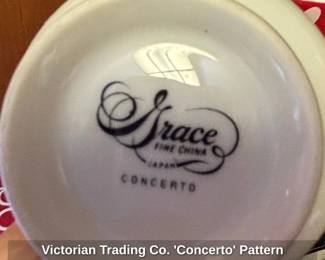 Victorian Trading Co. Concerto Pattern Teacup and Saucer Set fourth image
