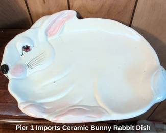 Pier Imports Ceramic Bunny Rabbit Dish