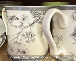 Victorian Trading Co. Concerto Pattern Teacup and Saucer Set third image