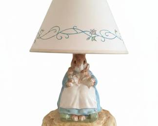 Beatrix Potter Mrs. Rabbit and Babies Ceramic Lamp second image