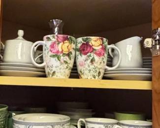 Victorian Trading Co. Concerto Pattern Teacup and Saucer Set