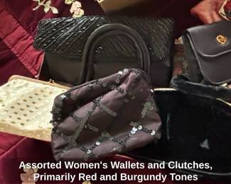 Assorted Womens Wallets and Clutches, Primarily Red and Burgundy Tones second image