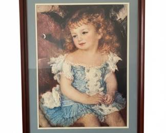 Framed Print of A Girl with a Watering Can by PierreAuguste Renoir
