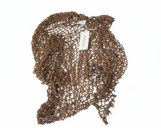 Charlotte Metallic Knit Scarf or Wrap with Fringe