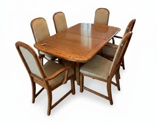 Oak Dining Table with Six Chairs