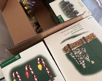 Department Village Accessories Christmas Collection Including Vintage Christmas Lights Street Lights and Wise Men Figurine