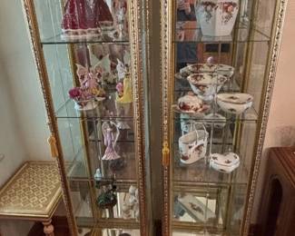 Pair of Vintage Ornate Gold Gilt Display Cabinets