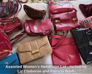 Assorted Womens Handbags Lot Including Liz Claiborne and Patricia Nash