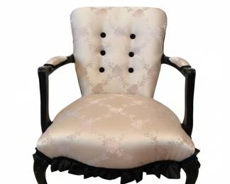 Louis XV Style Accent Chair with Floral Brocade Upholstery