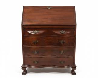 Antique Chippendale Style Mahogany Secretary Desk