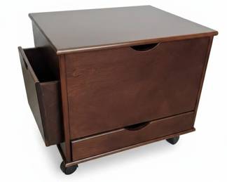 Wooden File Cabinet with Wheels