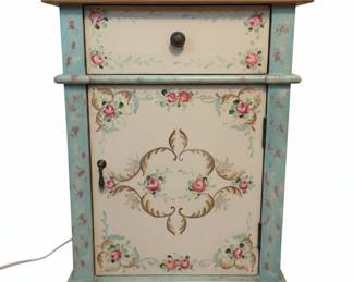 HandPainted Floral Nightstand