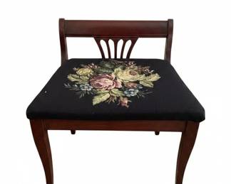 Antique Needlepoint Upholstered Side Chair