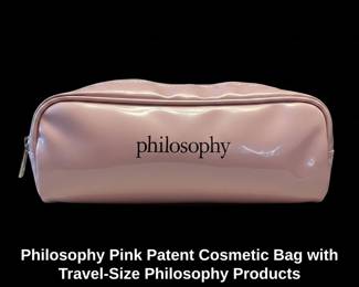 Philosophy Pink Patent Cosmetic Bag with TravelSize Philosophy Products