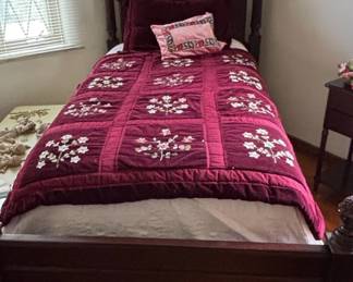Antique FourPoster Twin Bed with Carved Finials