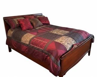 Cherry Wood Sleigh Bed Frame second image