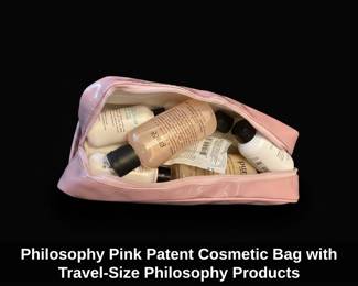 Philosophy Pink Patent Cosmetic Bag with TravelSize Philosophy Products second image