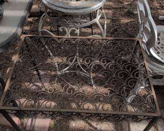 Ornate Scrollwork Metal Console Table